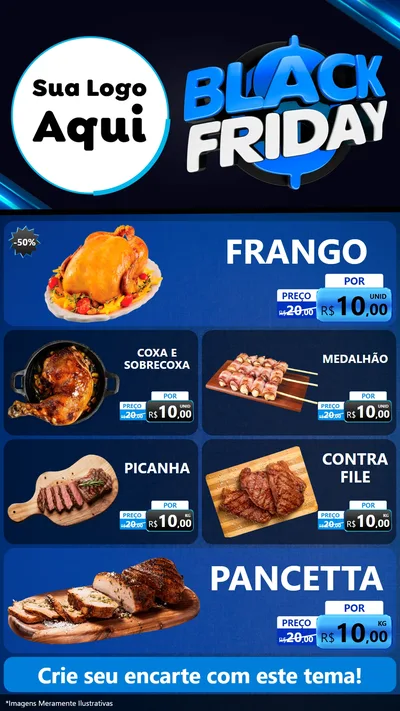 Modelo de TV para TV Vertical com o tema Black Friday para Assados
