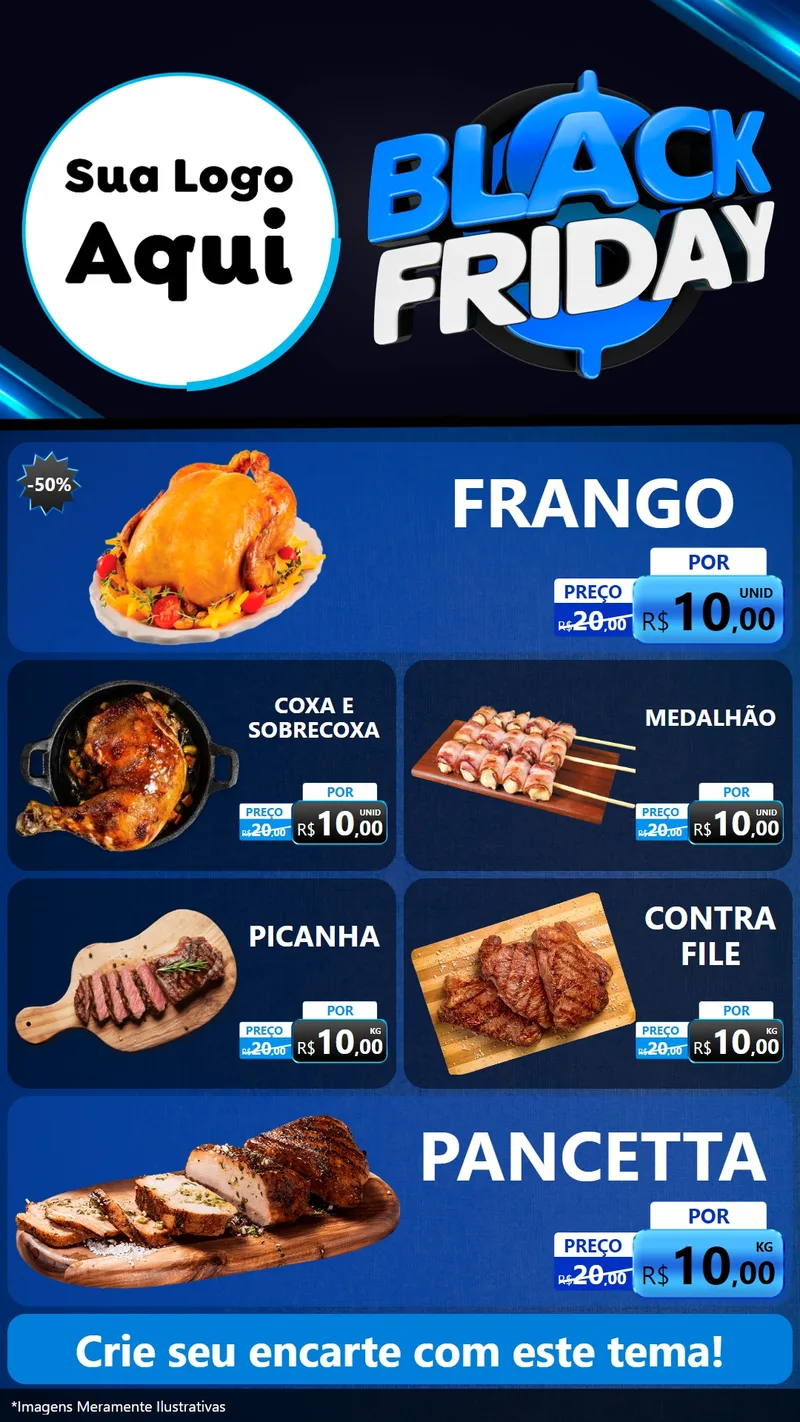 Modelo de TV para TV Vertical com o tema Black Friday para Assados