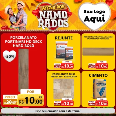 Modelo de Rede Social para Feed Facebook com o tema Arraiá dos Namorados para Pisos e revestimentos
