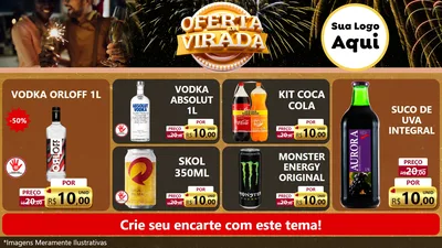 Modelo de TV para TV Horizontal com o tema Oferta da Virada para Distribuidora de bebidas