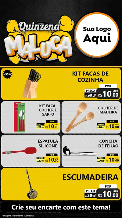 Modelo de TV para TV Vertical com o tema Quinzena Maluca para Utilidades Domésticas