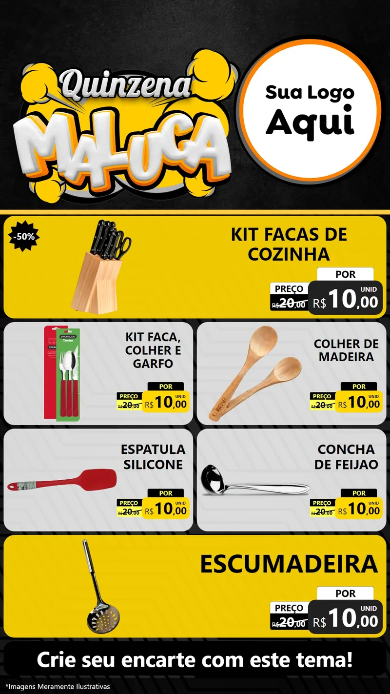 Modelo de TV para TV Vertical com o tema Quinzena Maluca para Utilidades Domésticas