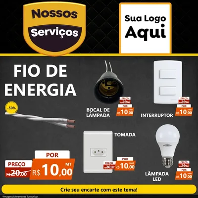 Modelo de Rede Social para Feed Facebook com o tema Nossos Serviços para Materiais Elétricos