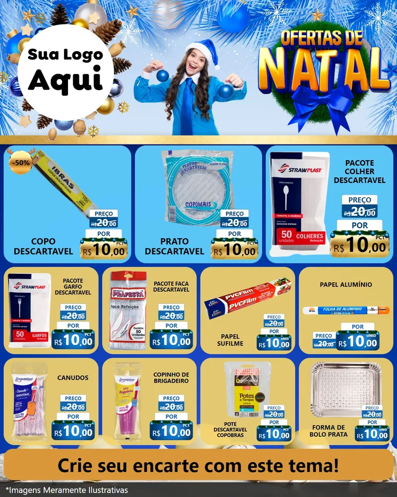 Modelo de Rede Social para Feed Instagram com o tema Ofertas de Natal para Embalagens