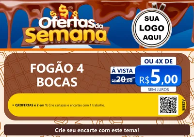 Modelo de Cartaz para Cartaz A4 Horizontal com o tema Ofertas da Semana - Páscoa para Móveis e Eletro