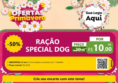 Modelo de Cartaz para Cartaz A4 Horizontal com o tema Ofertas de Primavera para Pet Shop