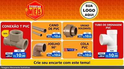 Modelo de TV para TV Horizontal com o tema Ofertas do Mês para Tubos e conexões