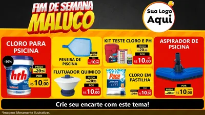 Modelo de TV para TV Horizontal com o tema Final de Semana Maluco para Produtos para Piscina