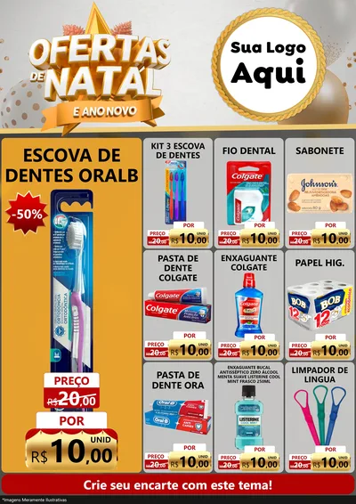 Modelo de Encarte para Encarte A4 Vertical com o tema Ofertas De Natal E Ano Novo para Higiene Pessoal