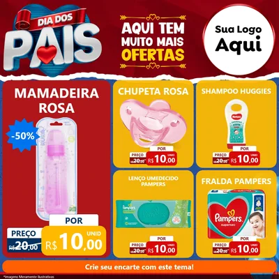 Modelo de Rede Social para Feed Facebook com o tema Dia dos Pais para Bebês