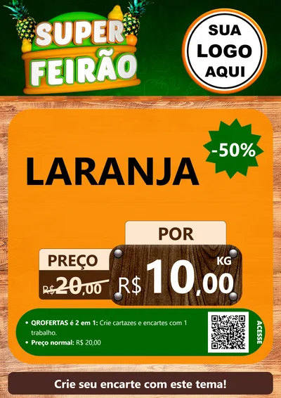 Modelo de Cartaz para Cartaz A4 Vertical com o tema Super Feirão para Hortifrúti