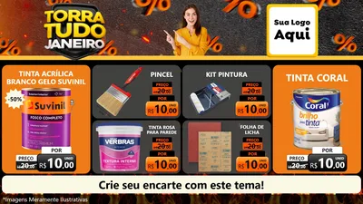 Modelo de TV para TV Horizontal com o tema Torra Tudo Janeiro para Tintas e Ferramentas