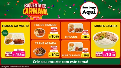 Modelo de TV para TV Horizontal com o tema Esquenta de Carnaval para Restaurante