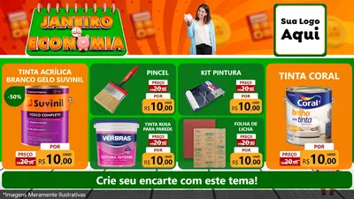 Modelo de TV para TV Horizontal com o tema Janeiro da Economia para Tintas e Ferramentas