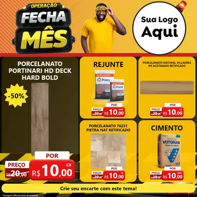 Modelo de Rede Social para Feed Facebook com o tema Operação Fecha Mês para Pisos e revestimentos