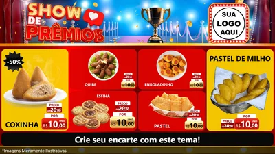 Modelo de TV para TV Horizontal com o tema Show de Prêmios para Salgadaria