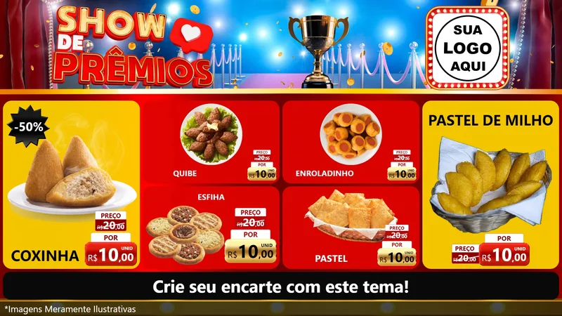 Modelo de TV para TV Horizontal com o tema Show de Prêmios para Salgadaria