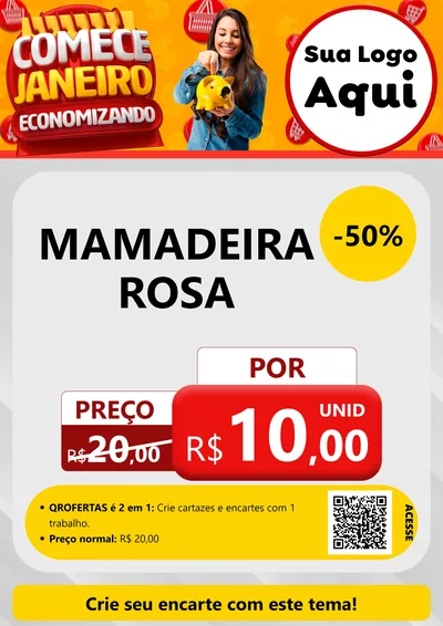 Modelo de Cartaz para Cartaz A4 Vertical com o tema Comece Janeiro Economizando para Bebês
