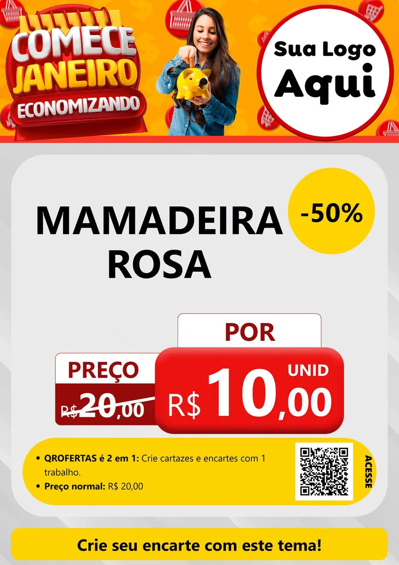 Modelo de Cartaz para Cartaz A4 Vertical com o tema Comece Janeiro Economizando para Bebês