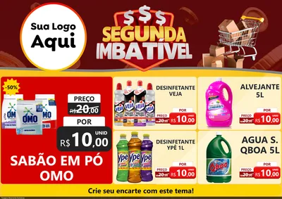 Modelo de Encarte para Encarte A4 Horizontal com o tema Segunda Imbatível para Produtos de Limpeza