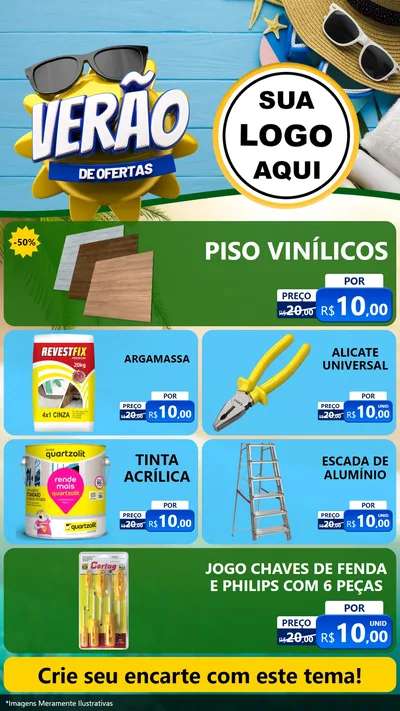 Modelo de TV para TV Vertical com o tema Verão de Ofertas para Material para Construção