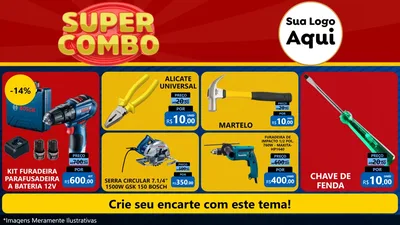 Modelo de TV para TV Horizontal com o tema Super Combo para Maquinas e Ferramentas
