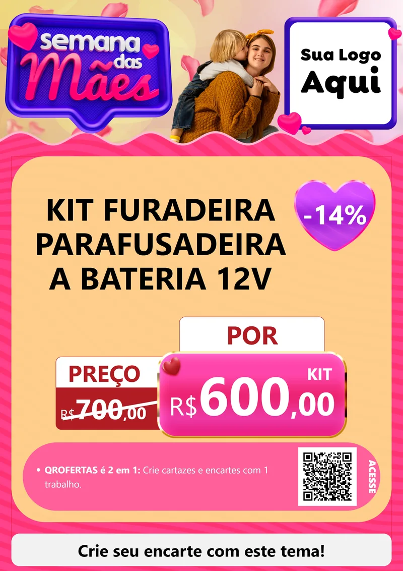 Modelo de Cartaz para Cartaz A4 Vertical com o tema Semana das Mães para Maquinas e Ferramentas
