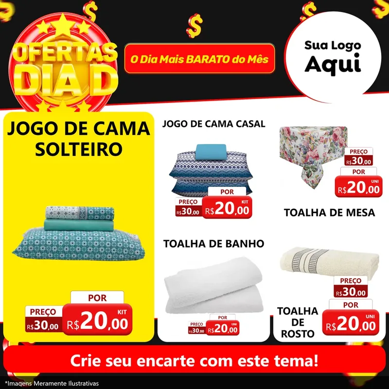 Modelo de Rede Social para Feed Facebook com o tema Dia D para Cama, Mesa e Banho