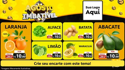 Modelo de TV para TV Horizontal com o tema Agosto Imbatível para Hortifrúti