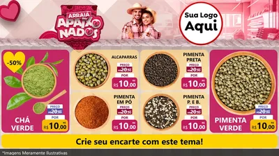 Modelo de TV para TV Horizontal com o tema Arraiá dos Apaixonados - Junina para Produtos Naturais
