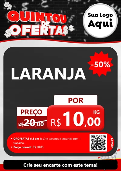 Modelo de Cartaz para Cartaz A4 Vertical com o tema Quintou de Ofertas para Hortifrúti