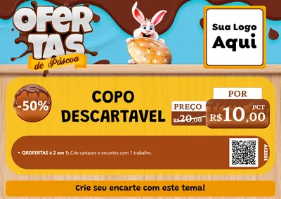 Modelo de Cartaz para Cartaz A4 Horizontal com o tema Ofertas de Páscoa para Embalagens