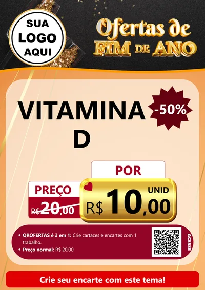 Modelo de Cartaz para Cartaz A4 Vertical com o tema Ofertas de Fim de Ano para Farmácia