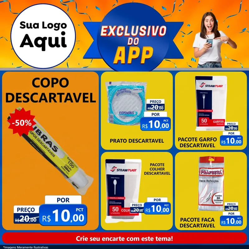Modelo de Rede Social para Feed Facebook com o tema Exclusivo do Aplicativo para Embalagens