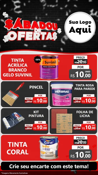 Modelo de TV para TV Vertical com o tema Sabadou de Ofertas para Tintas e Ferramentas