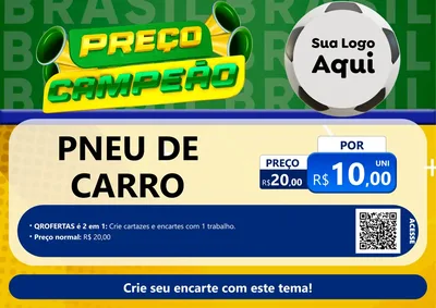 Modelo de Cartaz para Cartaz A4 Horizontal com o tema Preço Campeão - Copa para Auto peças