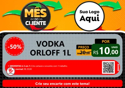Modelo de Cartaz para Cartaz A4 Horizontal com o tema Mês do Cliente para Distribuidora de bebidas