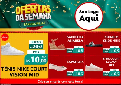 Modelo de Encarte para Encarte A4 Horizontal com o tema Ofertas da Semana Farroupilha para Calçados