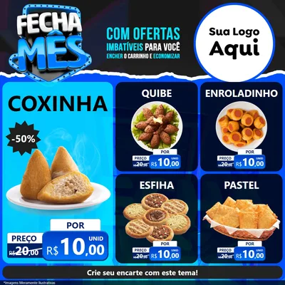 Modelo de Rede Social para Feed Facebook com o tema Fecha Mês para Salgadaria