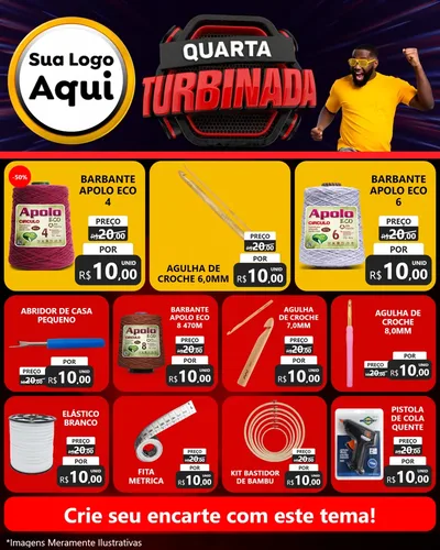Modelo de Rede Social para Feed Instagram com o tema Quarta Turbinada para Armarinho e Aviamentos