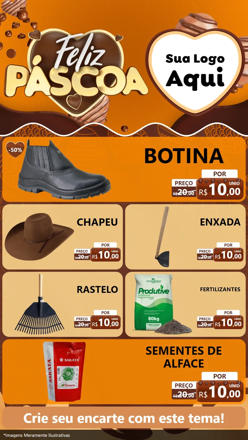 Modelo de TV para TV Vertical com o tema Feliz Páscoa para Agropecuária