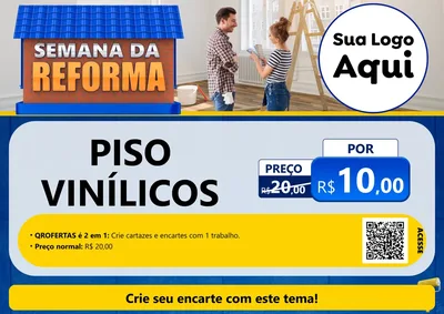Modelo de Cartaz para Cartaz A4 Horizontal com o tema Semana da Reforma para Material para Construção