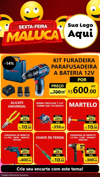 Modelo de Rede Social para Stories com o tema Sexta-feira Maluca para Maquinas e Ferramentas