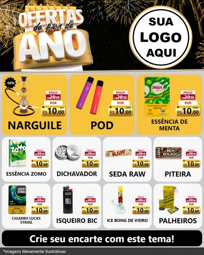 Modelo de Rede Social para Feed Instagram com o tema Ofertas de Fim de Ano para Tabacaria