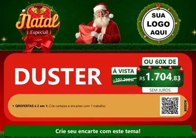 Modelo de Cartaz para Cartaz A4 Horizontal com o tema Natal Especial para Concessionaria de Carros