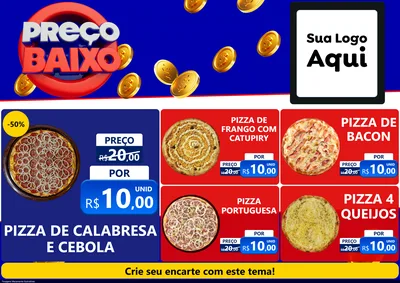 Modelo de Encarte para Encarte A4 Horizontal com o tema Preço Baixo para Pizzaria
