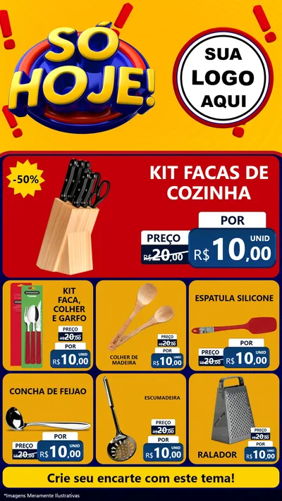 Modelo de Rede Social para Stories com o tema Só Hoje! para Utilidades Domésticas