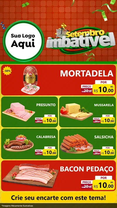 Modelo de TV para TV Vertical com o tema Setembro Imbatível para Frios e Laticínios