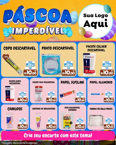 Modelo de Rede Social para Feed Instagram com o tema Páscoa Imperdível para Embalagens