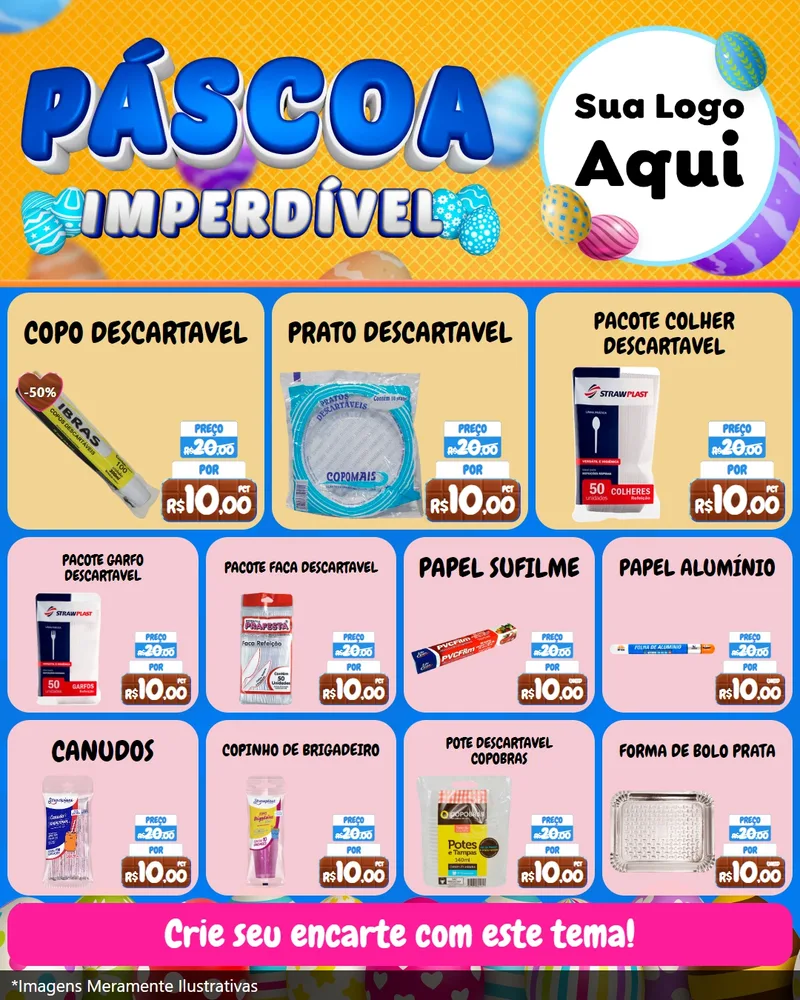 Modelo de Rede Social para Feed Instagram com o tema Páscoa Imperdível para Embalagens